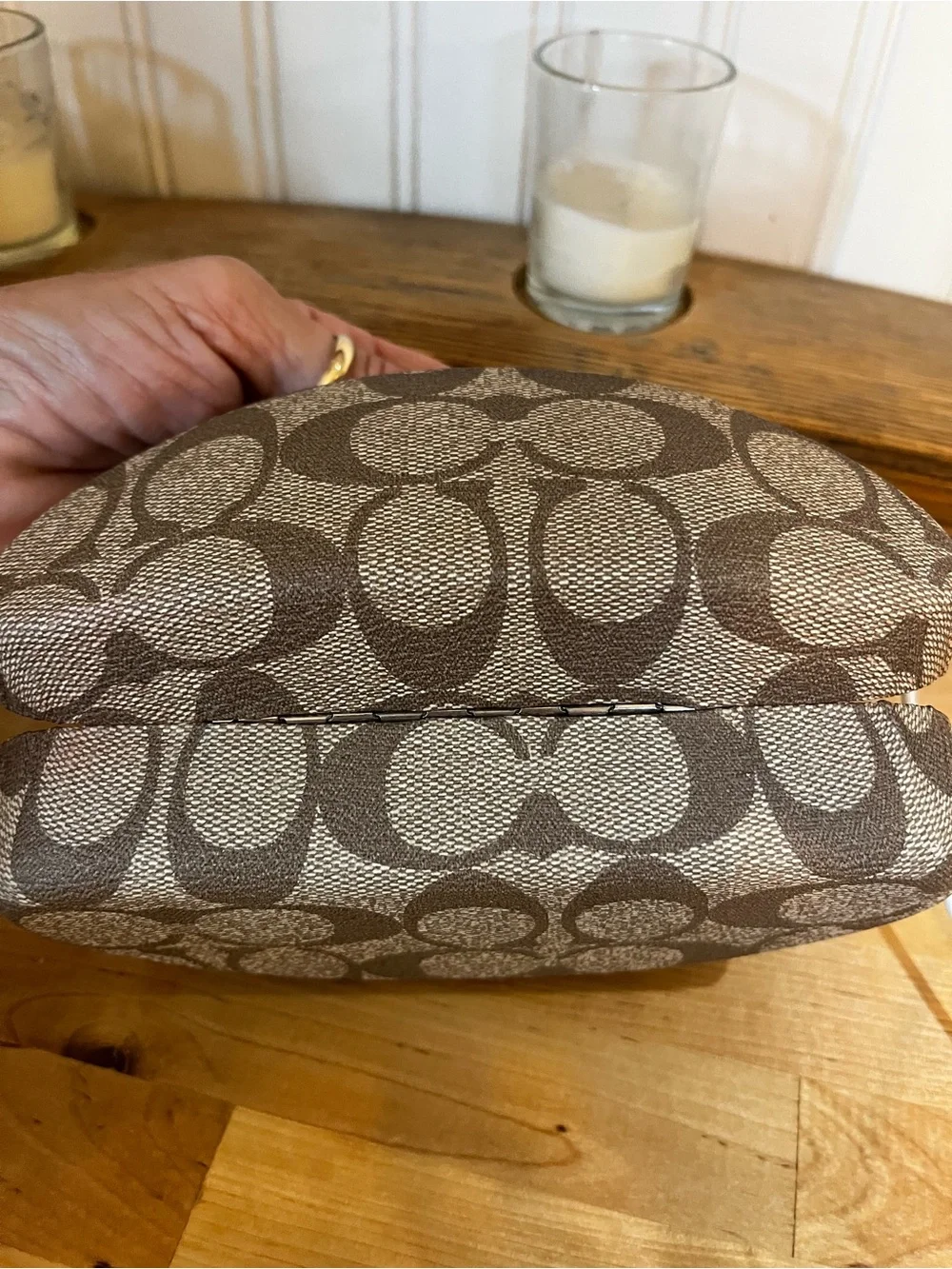 Coach Oversized Milky Beige Sunglasses with case